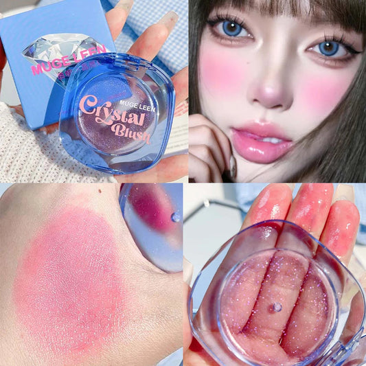 Transparent Crystal Warm Color-changing Blush Palette Makeup Jelly Tint Lip Cheek Moisturized Long-Lasting Shimmer Blusher Cream Good Vibrations