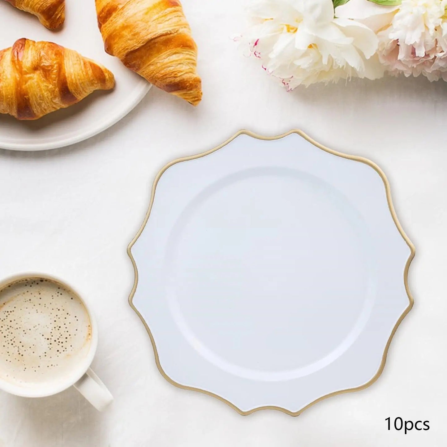 10Pcs Serving Plates, Lightweight Plates Kitchen Plates Dinner Plates for Events Farmhouse Party Wedding Decoration Good Vibrations