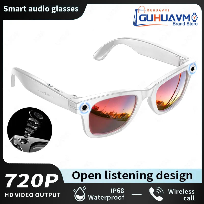 New Sunglasses Smart Glasses 8 Million Pixels Recording Videos AI Photo Recognition Answer Translation 290mAh Bluetooth Glasses Good Vibrations