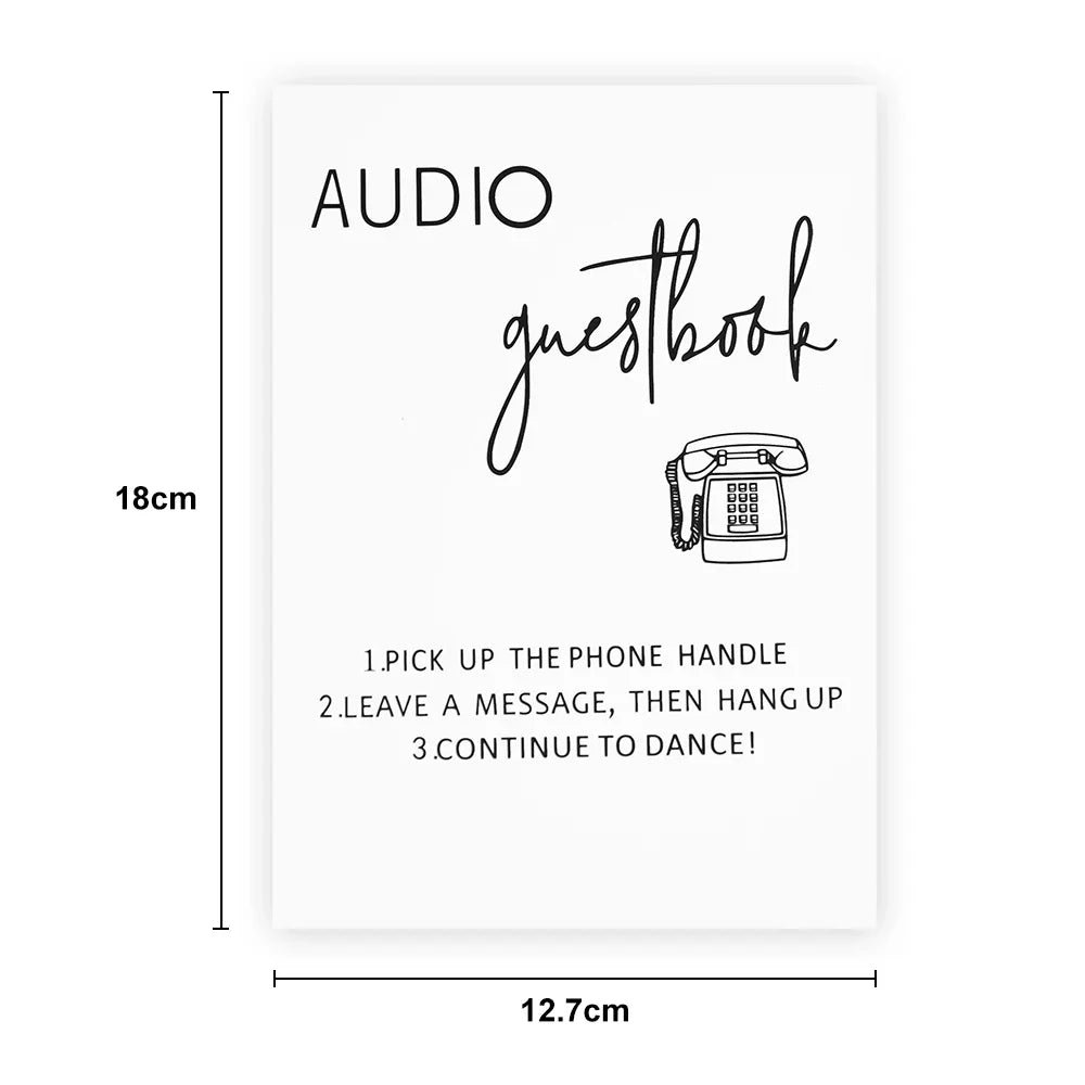 Audio Guestbook Pick Up The Phone Leave A Message For The Newlyweds Clear Glass Look Acrylic Wedding Sign, Guest Book Lucite Good Vibrations