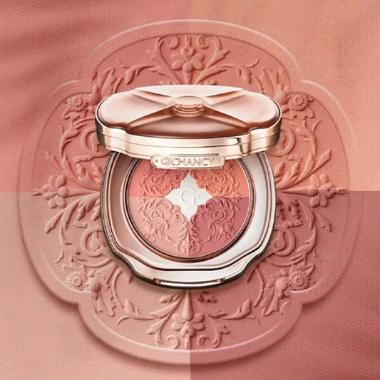 5 Colors Face Blush Palette Matte Mineral Blush Powder Bright Shimmer Matte Face Blush for Cheek and Eye Shadow Make-up Good Vibrations