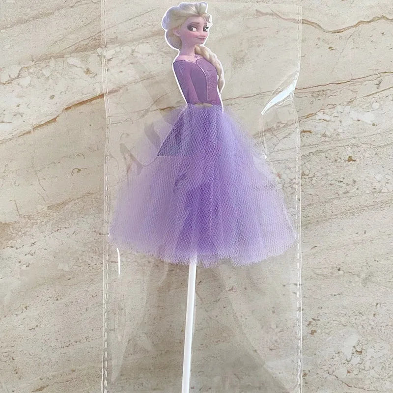 1pcs/lot Tangled Snow White Jasmine Princess Theme Birthday Party Girls Favor Decorate Tiana Beauty Beast Design Cupcake Toppers Good Vibrations