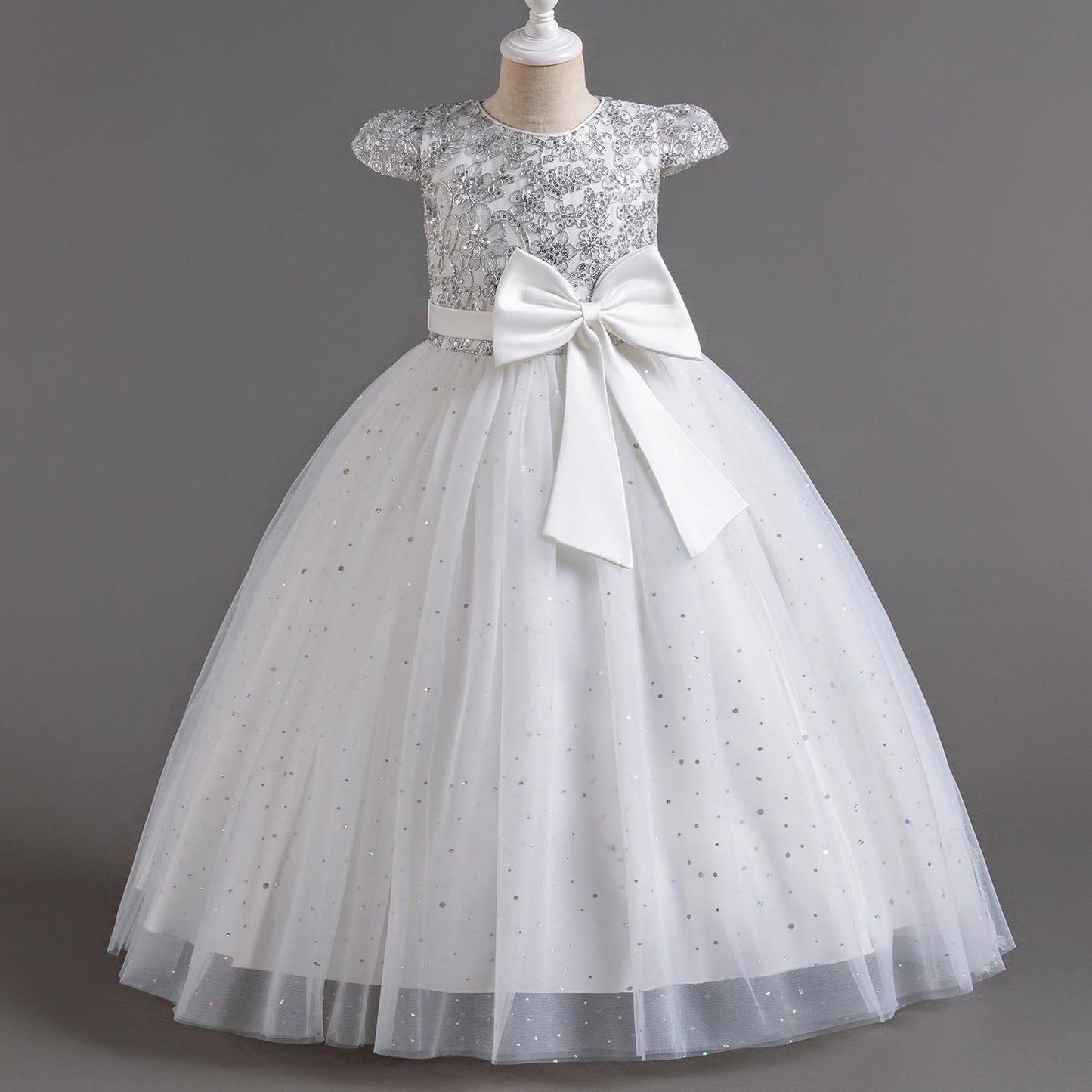 2024 Teen Girls Bridesmaid Flower Dresses for Wedding Elegant Luxury Party Sequin Lace Princess Evening Dress Birthday Prom Gown Good Vibrations
