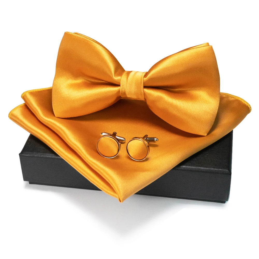 EASTEPIC Men's Bow Tie Sets Including Cufflinks and Handkerchieves Bow Ties with Adjustable Straps for Formal Occasions Good Vibrations