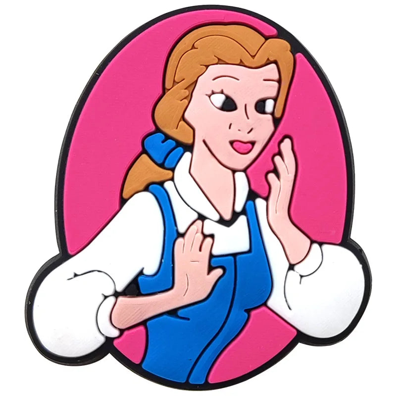 1-17pcs MINISO Hot Toys Princess Seri Series Shoe Charms For Croc Sandals, PVC Shoe Decorations Accessories Christmas Gif Good Vibrations