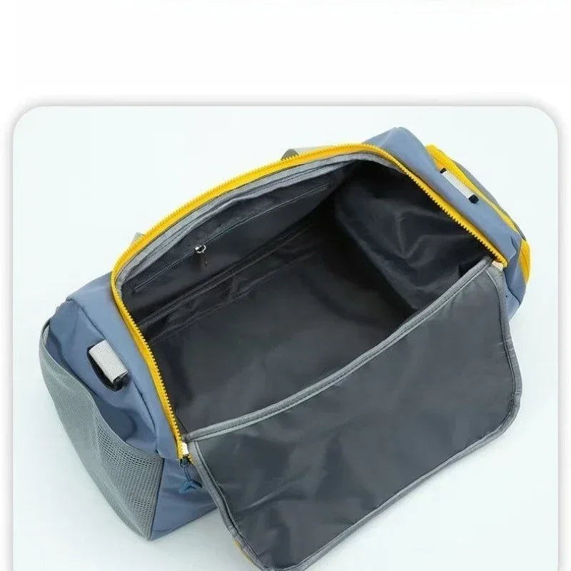 Multi Functional Sports Duffle Bag Large Capacity Gym Yoga Travel Bag for Fitness Workout Weekend Trips Good Vibrations