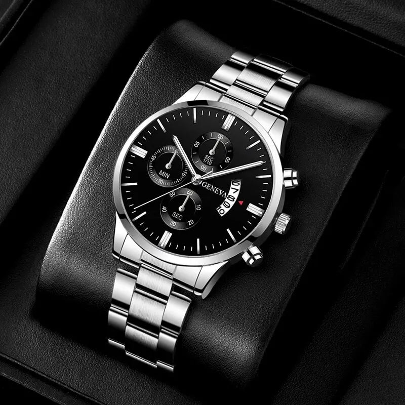 Fashion Men Watch Luxury Calendar Quartz Wrist Watch Business Watches Man Clock Male Bracelet Wristwatch Good Vibrations