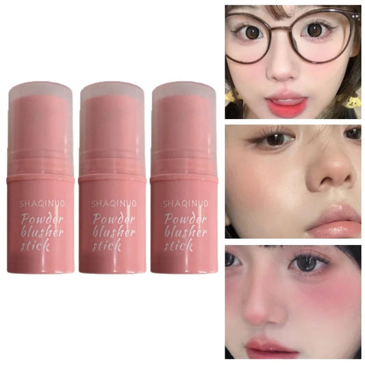 SHAQINUO Energizing Blush Stick - Natural Matte Finish, Creamy Texture, Easy to Blend for a Youthful Glow Good Vibrations