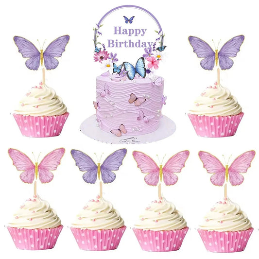 Butterfly Cupcake Toppers Baby Shower Party Decor Butterfly Cake Topper Picks Decor Girls Women Birthday Party Wedding Decoratio Good Vibrations