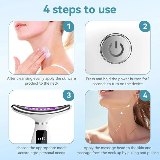 Face Massager -USB rechargeable skin massage tool with digital display designed for the face and neck Good Vibrations