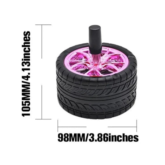 New Creative Tyre Hub Rotating Style Fashion Ash Tray Alloy Round Smokeless Press Up Ashtray portable ashtray Good Vibrations Adult Super Store