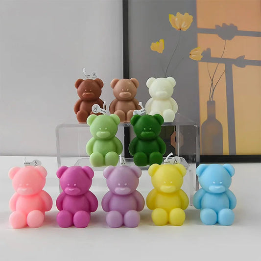 1pc Lovely Bear Aromatherapy Candles for Home Decoration Lovely Scented Candle Photography Props Festival Home Ornaments Good Vibrations