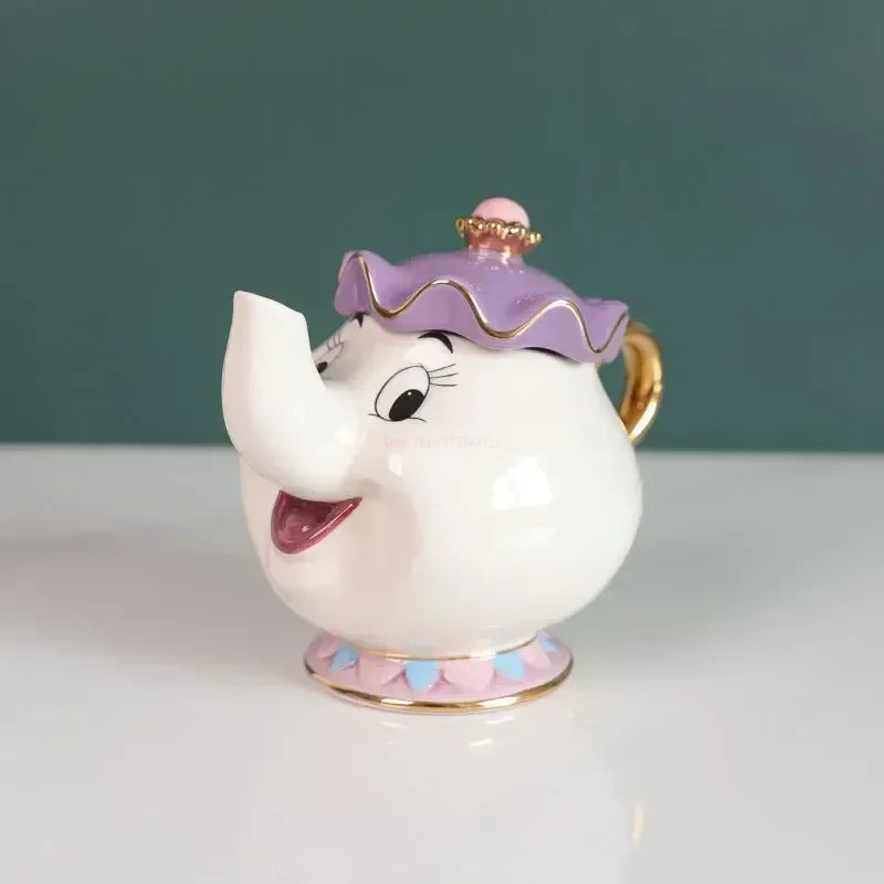 Disney Teapot Cute Cartoon Beauty And The Beast Coffee Pots Mug Mrs Potts Chip Cup Tea Cup Pots One Tea Set Droshipping Desk Gif Good Vibrations Adult Super Store