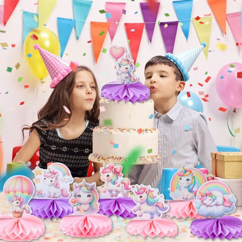 Rainbow Unicorn Honeycomb Ornament Set Rainbow Unicorn Birthday Party Decoration Kids Baby Shower Birthday Party Supplies Good Vibrations