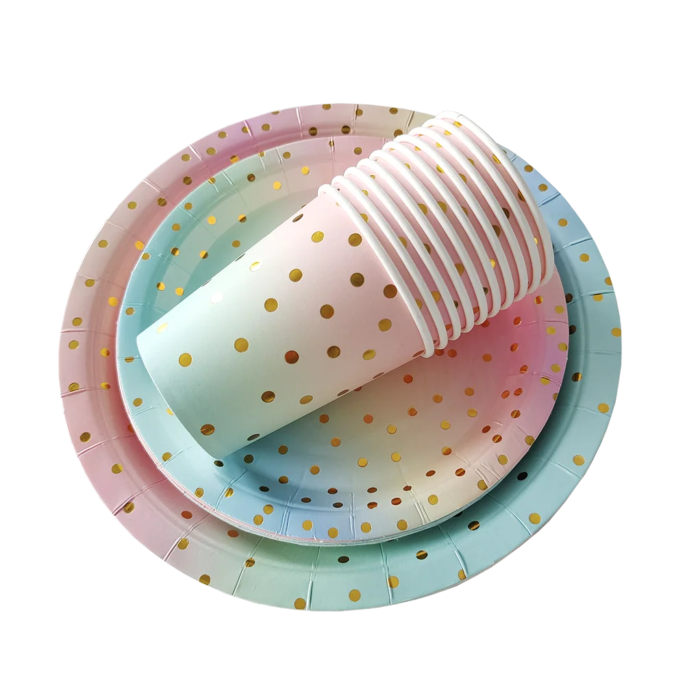 10PCS Colored Paper Cups Gold Dot Pink Blue Disposable Cup Wedding Birthday Party Disposable Tableware Disposable Paper Cup Set Good Vibrations