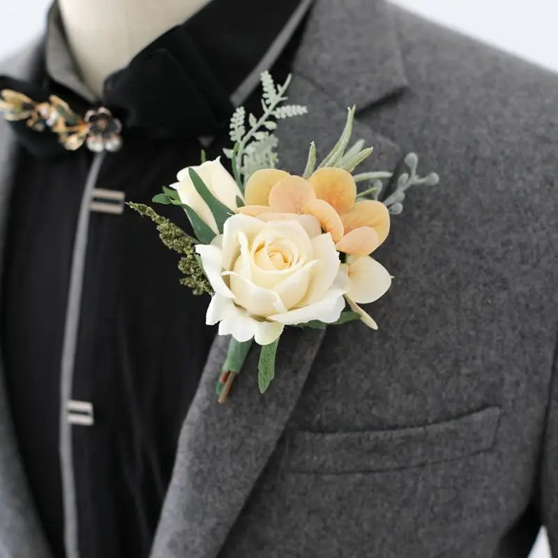 Calla lily corsage artificial corsage buttonhole men groom groomsmen corsage wedding accessories white corsage Good Vibrations