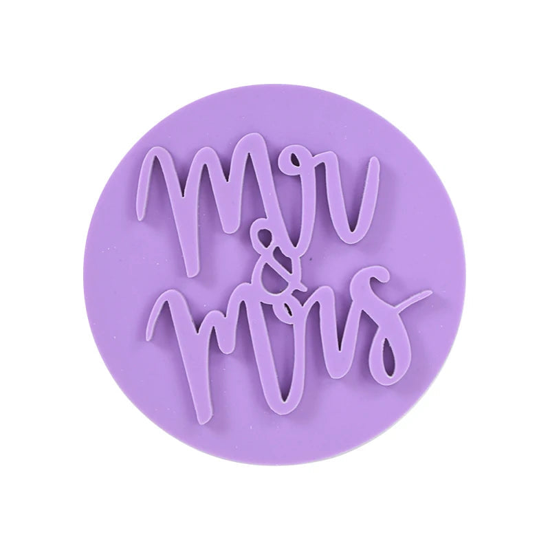 Bride To Be Mr Mrs Wedding Cookie Cutter Stamp Love Biscuit Embossed Mould Bridal Shower Party DIY Fondant Cake Decorating Tools Good Vibrations