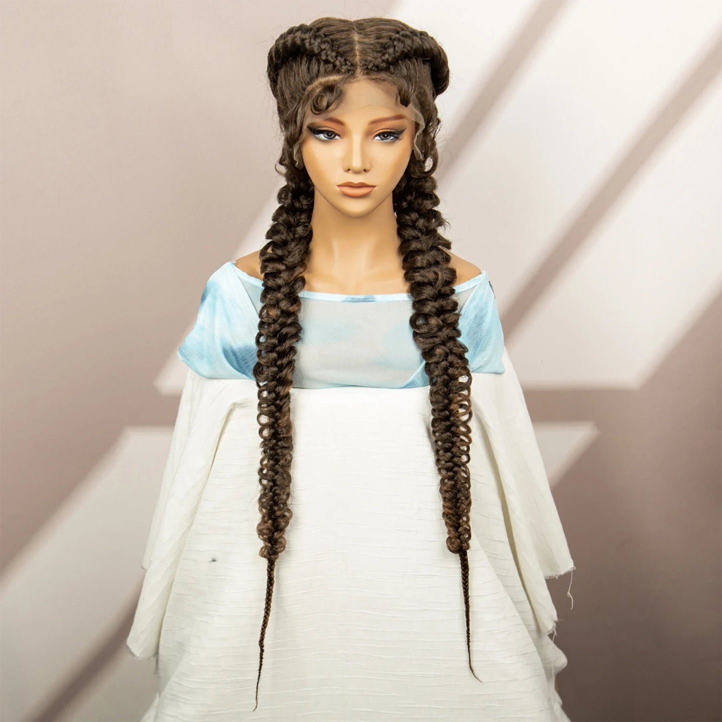 Synthetic Goddess Braided Wigs Cornrow Braided Wigs with Baby Hair Braids Wigs for Women Daily Use Knotless Wigs Good Vibrations