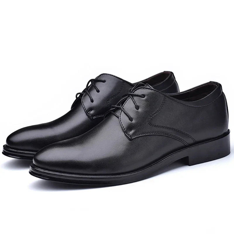 Men's Shoes Black Leather Formal Shoes for Men Oxfords Male Wedding Party Office Business Shoe Man zapatos de hombre Plus Size Good Vibrations