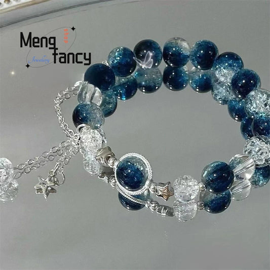 Star River Dangling Butterfly Crushed Beads Sweet Colourful Bracelet Niche Designs Natural Popular Fashion Jewelry Holiday Gifts Good Vibrations