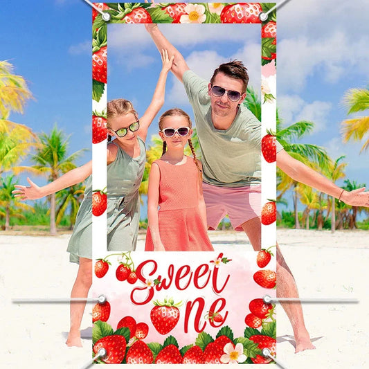 Strawberry Photo Booth Photo Frame Props Suitable For Birthday Party Photography Children's Birthday Party Decoration Good Vibrations