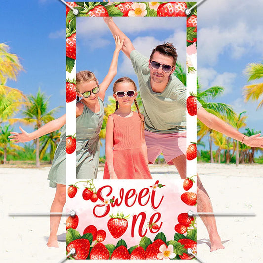 Strawberry Photo Booth Photo Frame Props Suitable For Birthday Party Photography Children's Birthday Party Decoration Good Vibrations