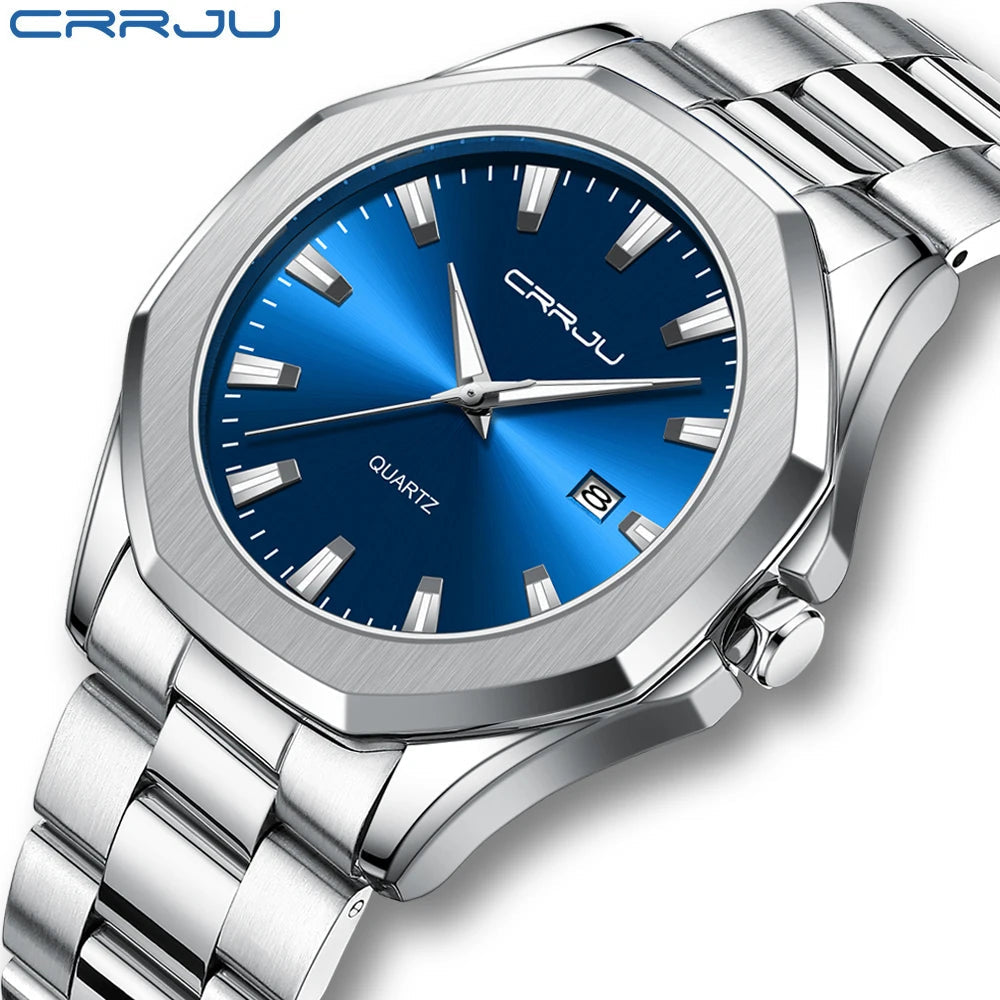 Watches for Men Classic with Date Business Dress Luxury Waterproof Luminous Mens Wrist Watch Analog Stainless Steel Men Watch Good Vibrations