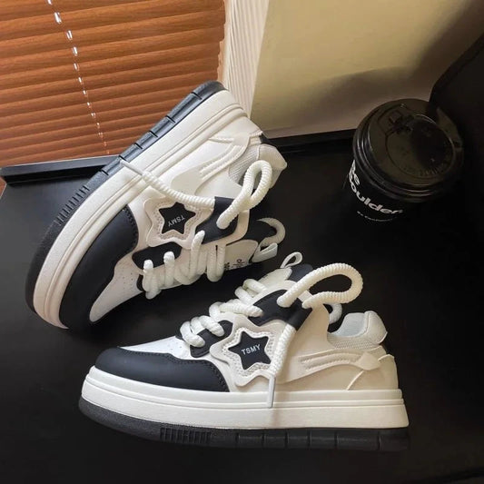 Women's Shoes Platform Sneakers New Star Designer Casual Shoes Flat Outdoor High Quality Running Shoes Trend Lace Up Tennis Shoe Good Vibrations