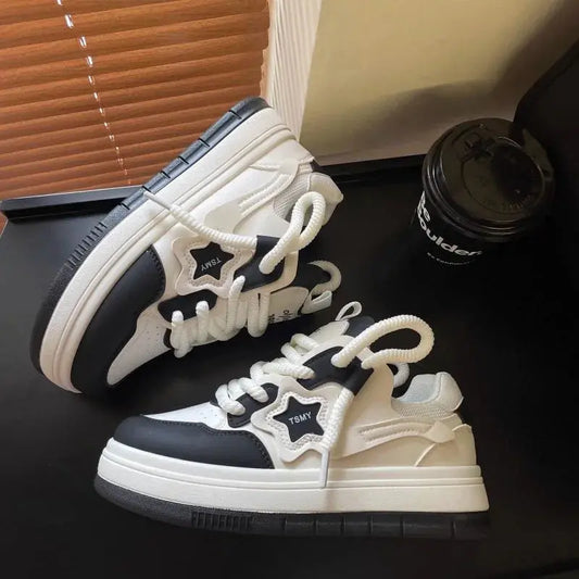 Women's Shoes Platform Sneakers New Star Designer Casual Shoes Flat Outdoor High Quality Running Shoes Trend Lace Up Tennis Shoe Good Vibrations