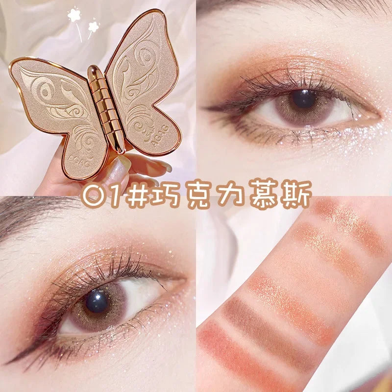 Butterfly Eye Shadow Six Color Eyeshadow Palette Easy to Color Glitter Matte Makeup Make-up For Women Korean Cosmetics Makeup Good Vibrations