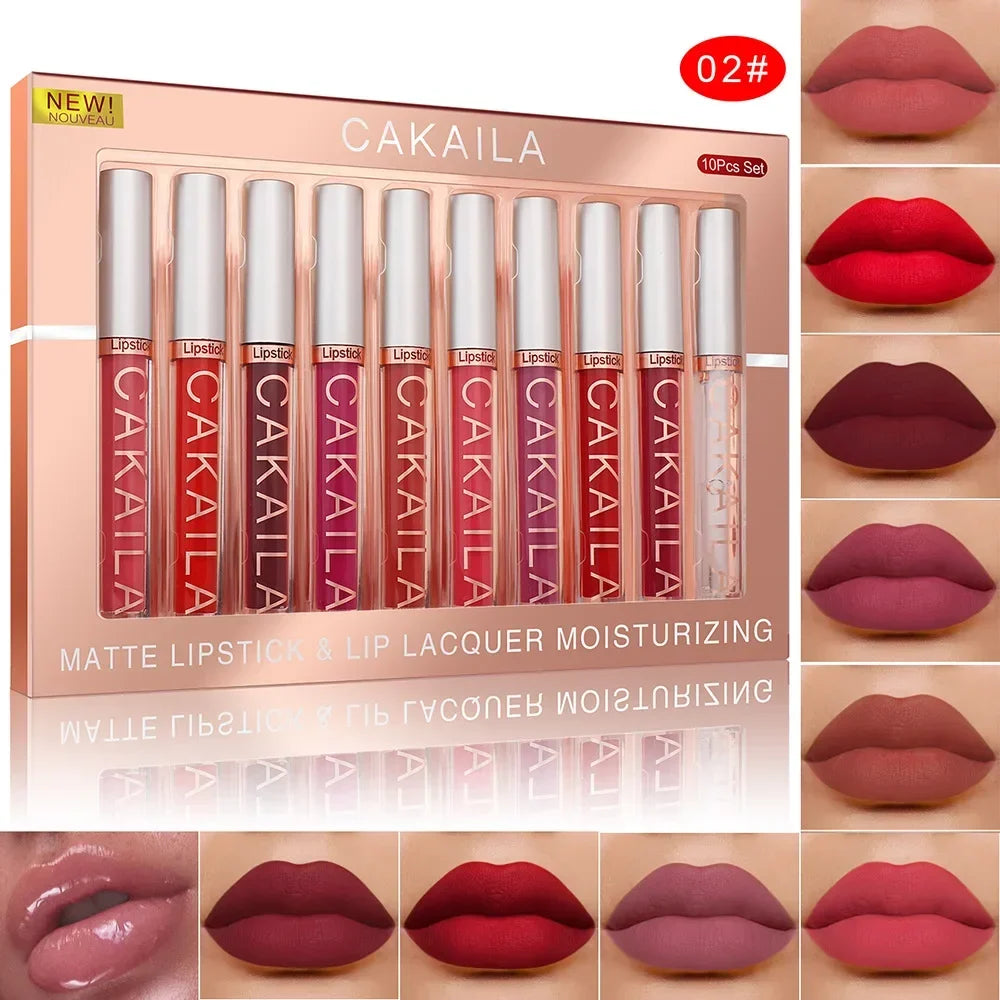10/6 PCS Lipstick Set Matte Nude Liquid Lip Stain Makeup for women Non stick Cup Lip Gloss Waterproof Long lasting Cosmetics Good Vibrations
