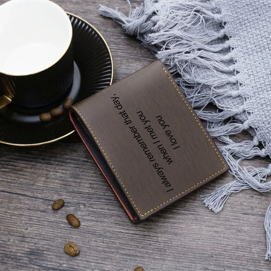 Personalized Photo Wallet for Men Customized Picture Name Wallets for Men Gift for Men Father's Day Valentines Gift for Husband Good Vibrations