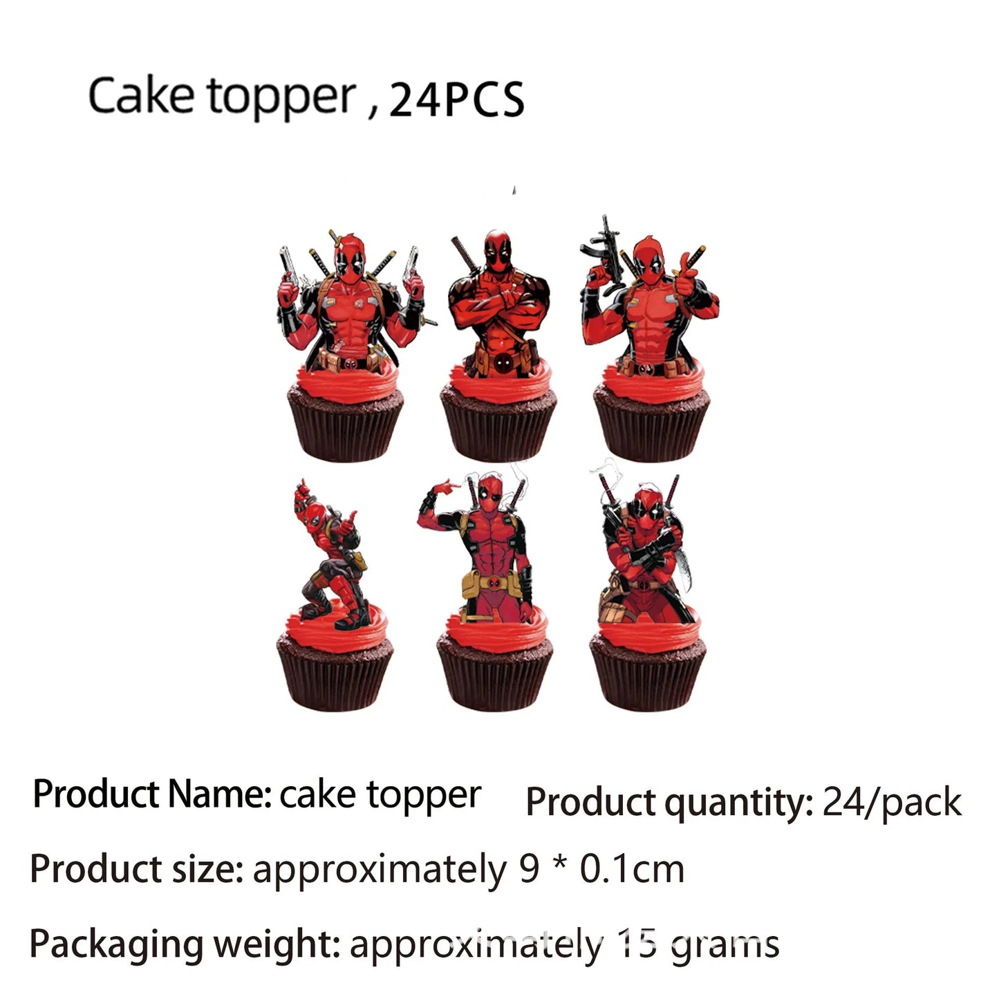 Superhero Deadpool Birthday Party Decor Disposable Tableware Plate Tablecloth Cake Topper Banner Wolverine Boy Kid Party Supplie Good Vibrations