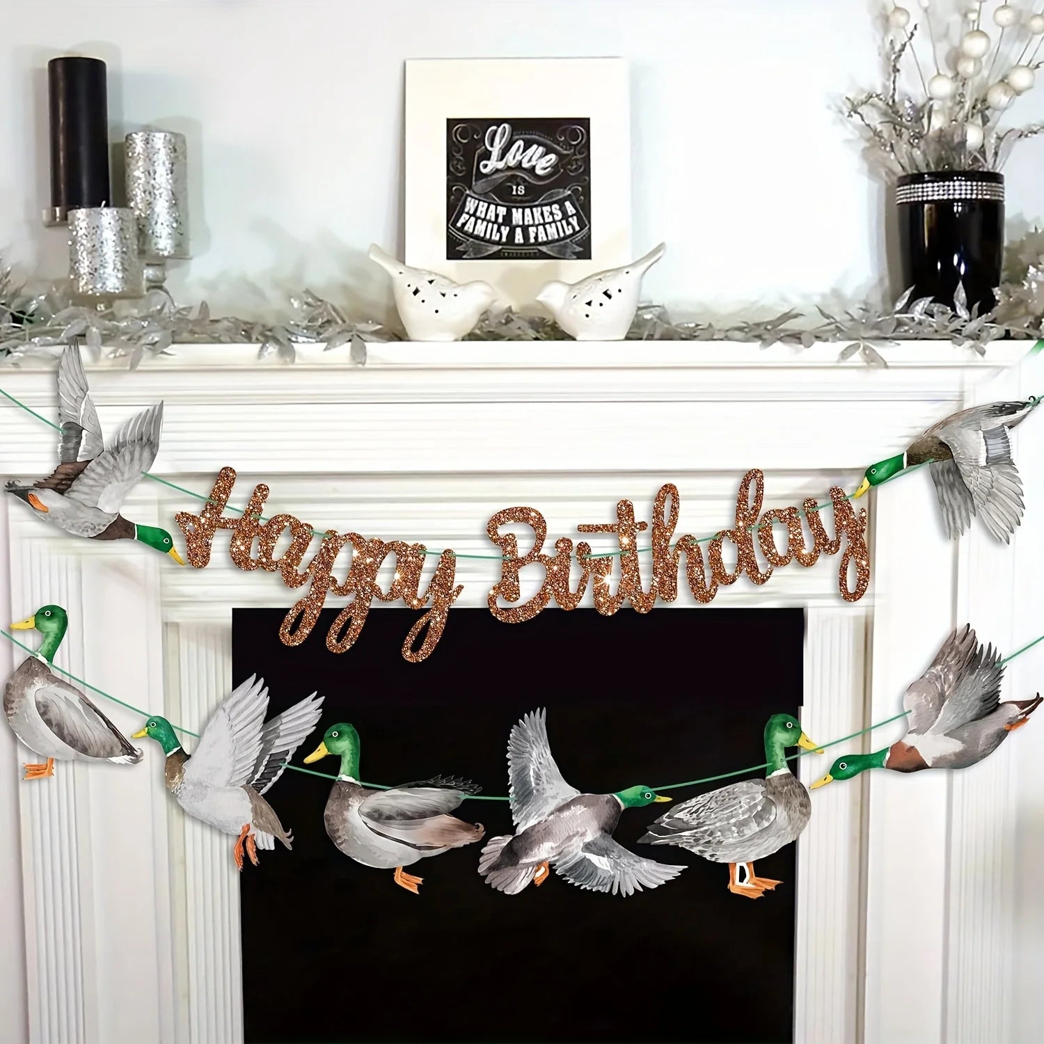 Mallard Duck Happy Birthday Party Decorations Duck Hunting Birthday Party Banner Mallard Duck Birthday Party Banner Hunting Good Vibrations