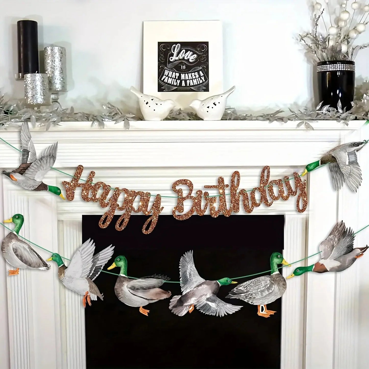 Mallard Duck Happy Birthday Party Decorations Duck Hunting Birthday Party Banner Mallard Duck Birthday Party Banner Hunting Good Vibrations