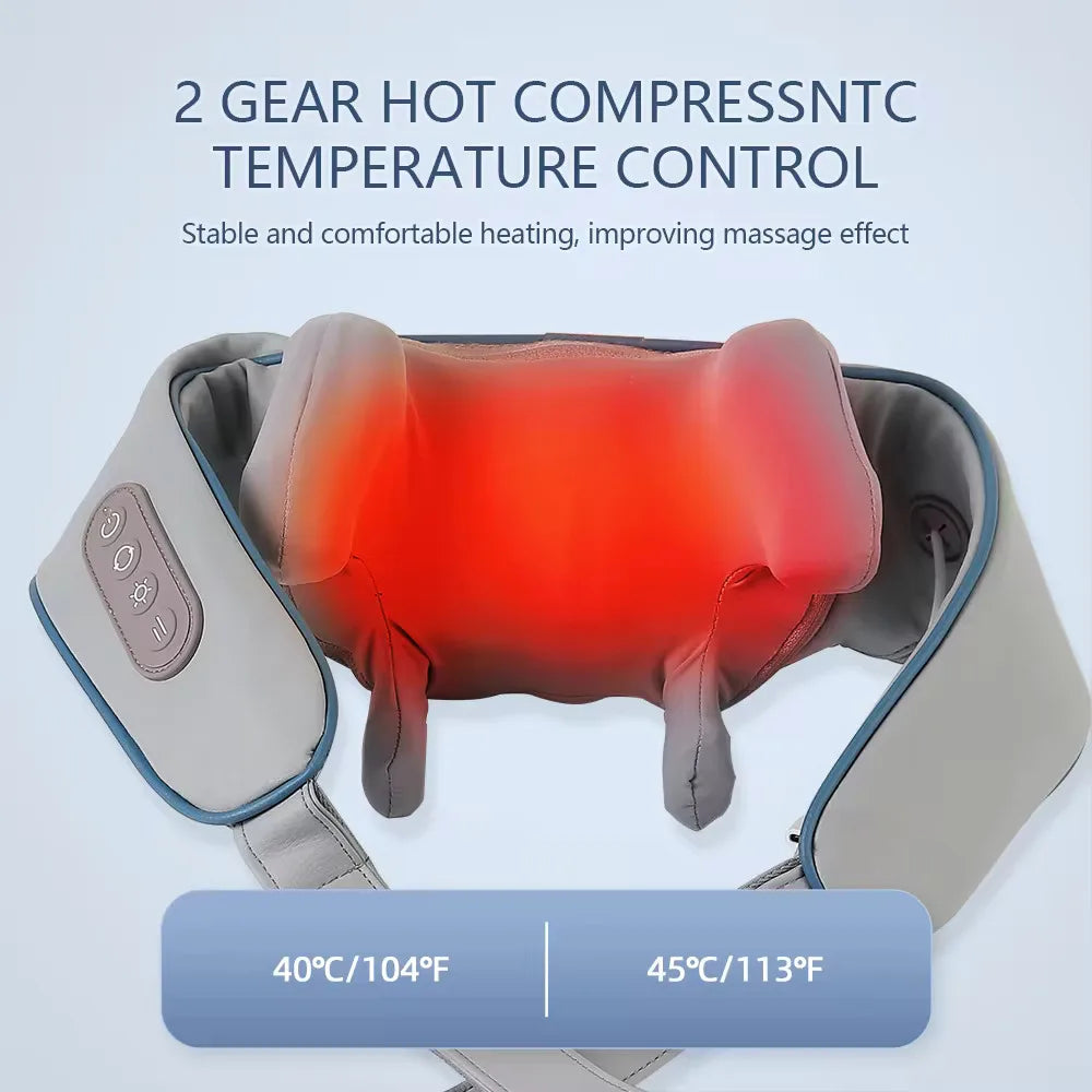 Wireless Neck And Back Massager Neck And Shoulder Kneading Massage Shawl Neck Cervical Relaxing Trapezius Massager Good Vibrations