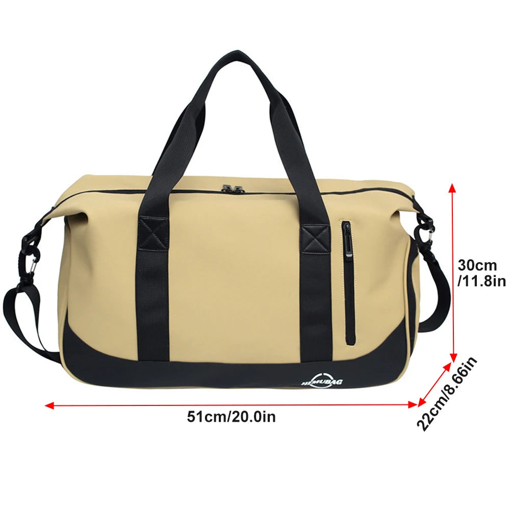 1PCS Gym Duffle Bag with Shoe & Wet Compartments, Multiple Pockets, Adjustable Shoulder Strap for Sports, Travel,Fitness,Workout Good Vibrations