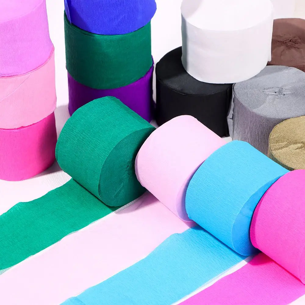 1 Roll DIY Party Supplies Baby Shower Decoration Garland Photography Backdrops DIY Paper Crepe Paper Streamers Wedding Decor Good Vibrations