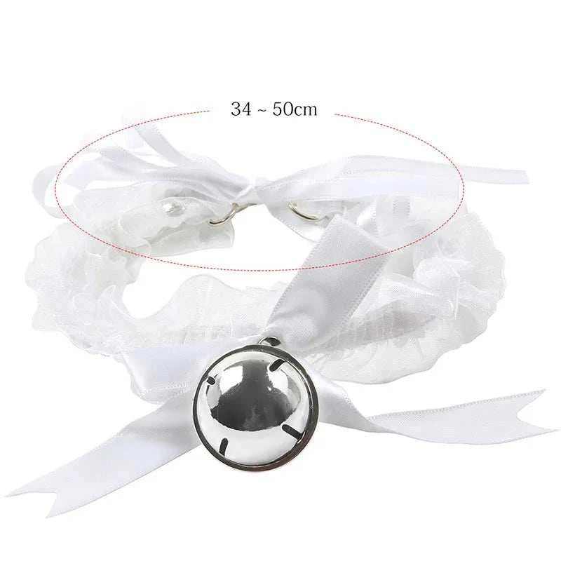 VaHppy SM BDSM Sex Toy Sets role-playing Fox 5pcs/lot Plush Anal Plug Tail Bell Collar Mouth Plugs White/Black/Pink Couple games GOOD Vibrations