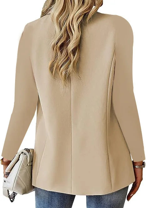Women's Oversized Blazer Jacket Business Suit Coat Lapel Long Sleeve Solid Button Casual Elegant Coat Trendy Loose Outwear Good Vibrations