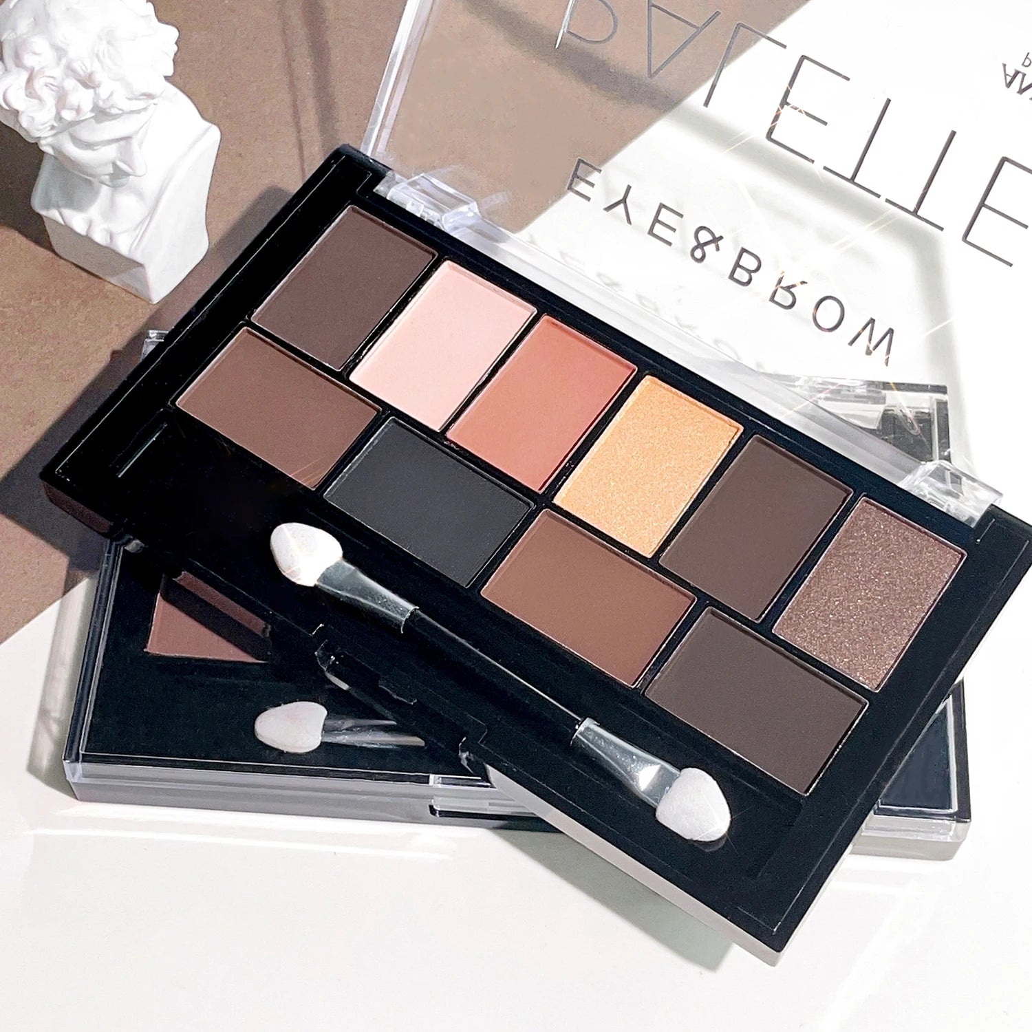 Ten color eyeshadow palette pearlescent matte fine shimmer earth tones beginner daily nude eyeshadow palette makeup Good Vibrations