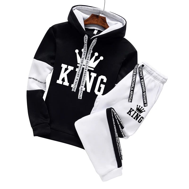 Quality Men Tracksuit Suit Autumn Winter Warm Hoodies Sweatshirt Men's Sportswear And A Pair of Pants Hop Hip Pullover Hot Sales Good Vibrations