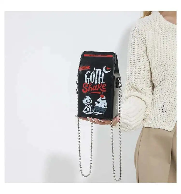 Printed Graffiti Small Square Bag Fashion Cool Crossbody Bag Funny Box Shoulder Bag For Girls Good Vibrations