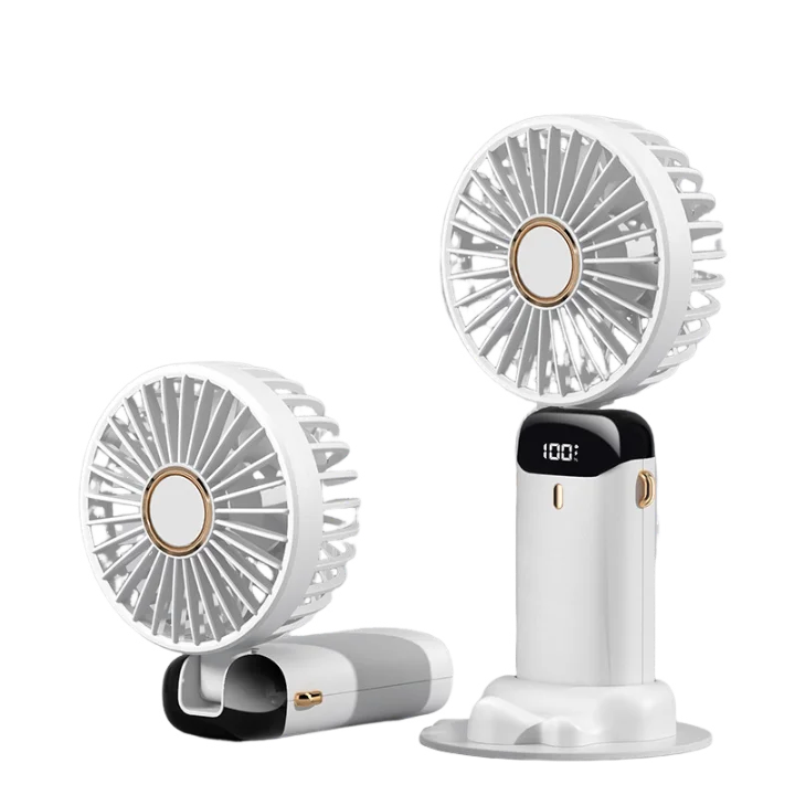 5 Speed Adjustable Intelligent Digital Display USB Folding Neck Hanging Fan Portable Charging Model Portable Cooling Device Good Vibrations