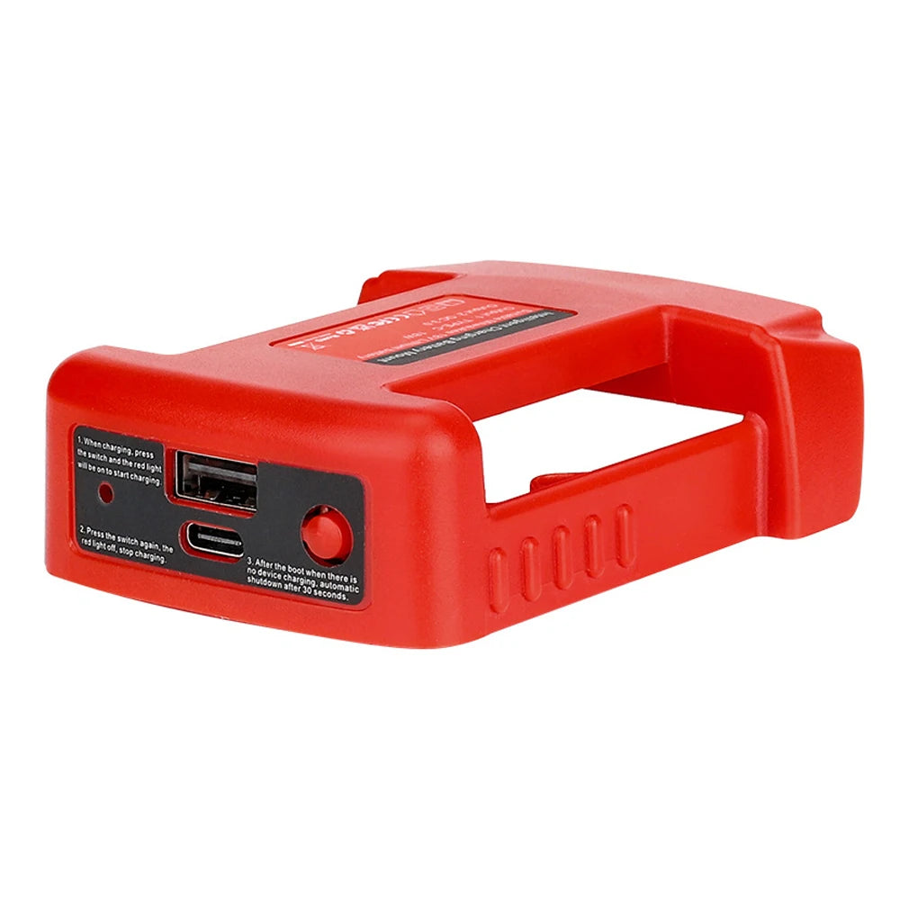 USB Power Bank r Adapter for Makita/Dewalt/Milwaukee 18V Li-ion Battery Rack Holder USB Type-C Output Fast Charging Interface Good Vibrations