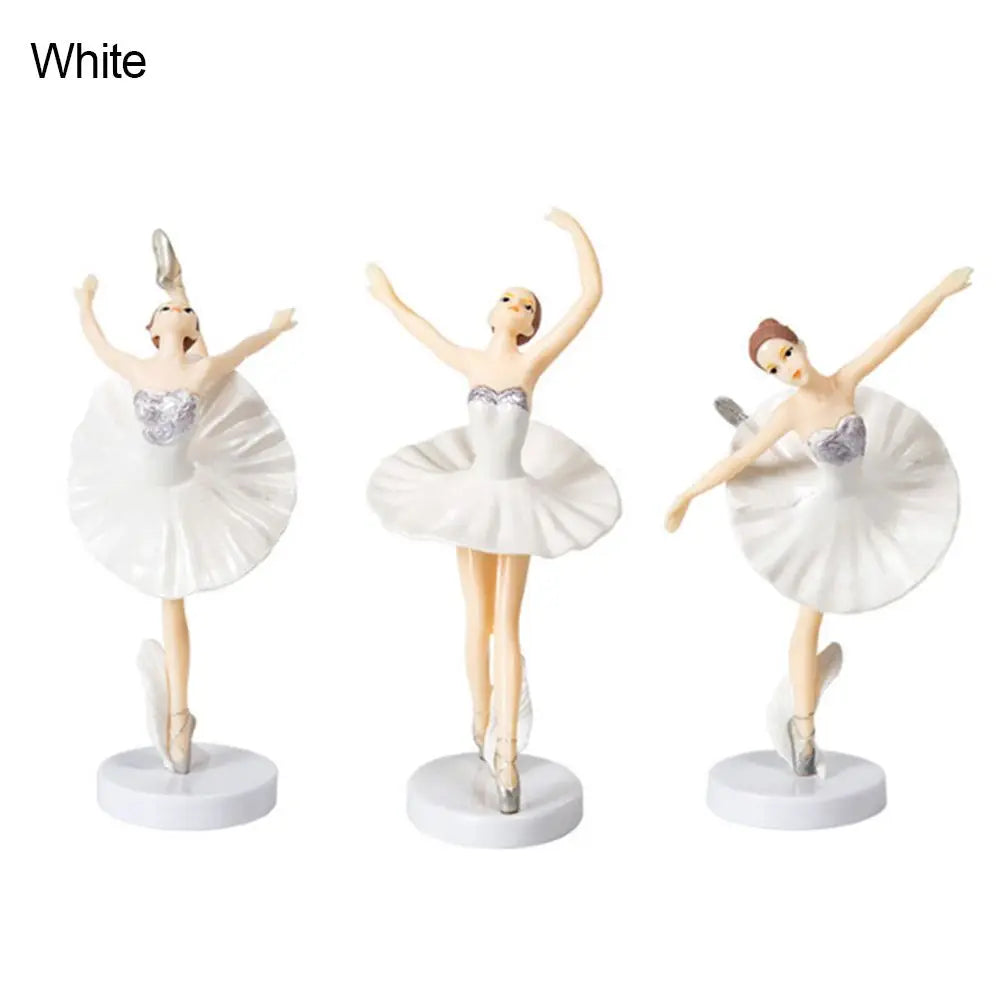 3Pcs Baby Shower Birthday Supplies Cake Decor Party Baking Girl Doll Cake Topper Cupcake Topper Ballet Girls Good Vibrations