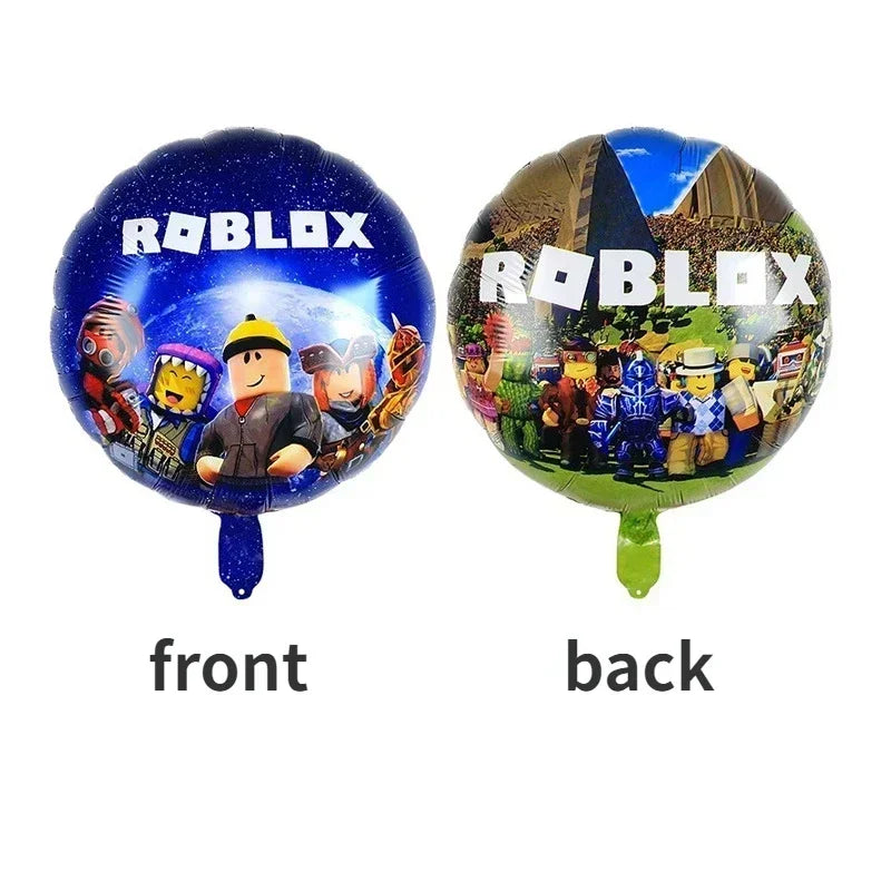 Game Roblox Cartoon Party Theme Birthday Supplies Balloon Banner Cake Topper Tableware Set Decorative Anime Peripheral Gifts Good Vibrations