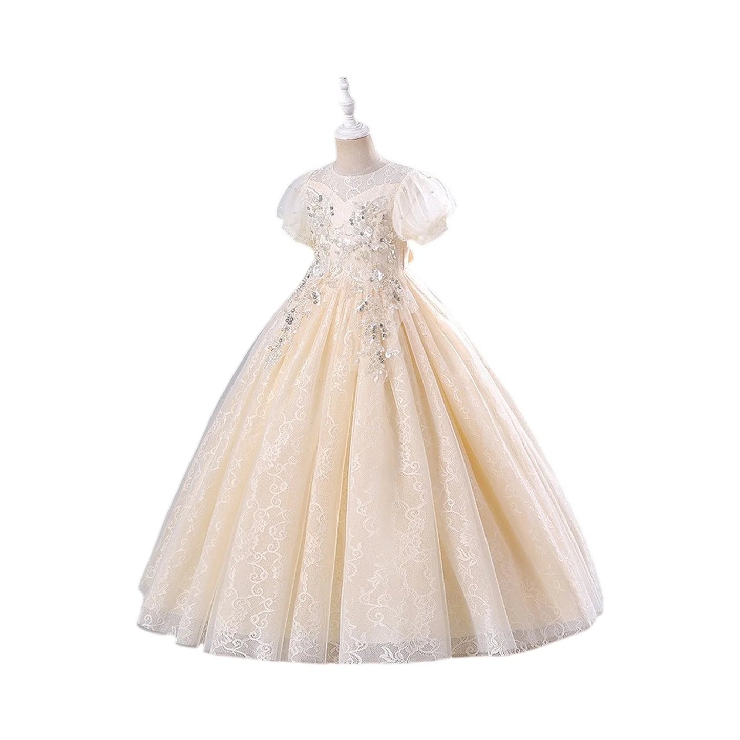 Girls Elegant Dresses Luxury Girl Wedding Dress Embroidery Flower White Dress For Girl Party Dress First Communion Prom Dress Good Vibrations