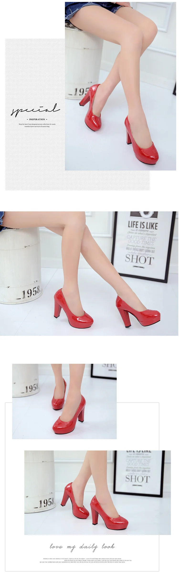 2025 High Heels Shoes Women White Wedding Shoes Thick 10 CM Heels Fashion Party Pumps Footwear Black Red Round Zapatos De Mujer Good Vibrations