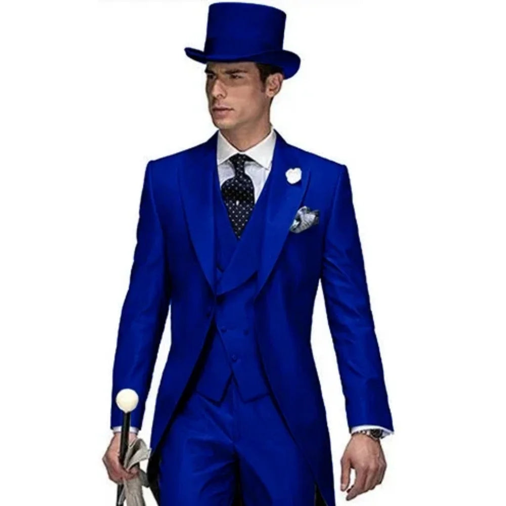 Groomsmen Three-Piece Suit Casual British Style Wedding Dress Shirt Slim Fit Handsome Summer Men's Fashion Westwear Set Good Vibrations